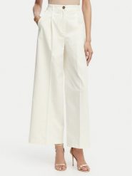 Marella Spodnie palazzo Aceri 2615131071 Écru Wide Leg. Białe spodnie materiałowe damskie Marella, bez wzorów, z bawełny. Za 539.99 zł.