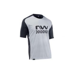 Koszulka rowerowa mtb NORTHWAVE EDGE Jersey jasna szara. Czarne buty sportowe męskie Northwave, z jersey, bez zapięcia, rowerowe. Za 169.99 zł.