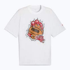 Koszulka koszykarska męska PUMA Hoopaverse Tee 3. Białe koszulki sportowe męskie Puma, m, bez wzorów, bez kołnierzyka, bez ramiączek, do koszykówki. Za 129.99 zł.