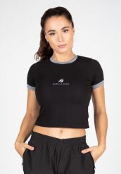 New Orleans Cropped Koszulka - Czarny. Czarne koszulki sportowe damskie GORILLA WEAR, xs, bez wzorów, z bawełny, bez kołnierzyka, bez ramiączek, na fitness i siłownię. Za 97.10 zł.