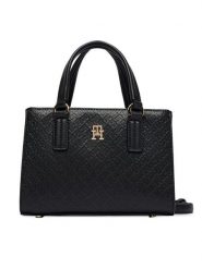 Tommy Hilfiger Torebka Th Daily Mini Tote Mono AW0AW18416 Czarny. Czarne torebki do ręki damskie Tommy Hilfiger, bez wzorów, ze skóry, bez dodatków. Za 649.99 zł.