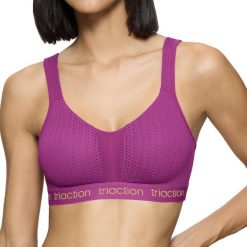 Biustonosz sportowy Energy Lite. Fioletowe obuwie sportowe damskie TRIACTION, bez wzorów, z dżerseju, na fitness i siłownię. Za 238.00 zł.