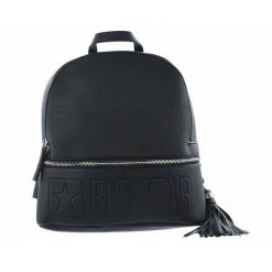 Czarny Stylowy Plecak Damski Big Star. Czarne plecaki damskie Big Star Accessories, bez wzorów, ze skóry ekologicznej, biznesowe. Za 219.00 zł.