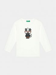 United Colors Of Benetton Bluzka 3YN4G10BW Biały Regular Fit. Białe t-shirty dla chłopców United Colors Of Benetton, bez wzorów, z bawełny, bez ramiączek. Za 39.99 zł.