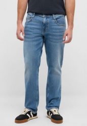 Męskie Spodnie jeansowe Mustang Style Denver Straight Denim Blue 1017444 5000 583. Niebieskie spodnie materiałowe męskie Mustang, l, bez wzorów, z denimu. Za 219.99 zł.