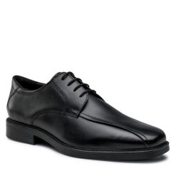 Półbuty Geox. Czarne eleganckie półbuty Geox, wizytowe, bez zapięcia. Za 269.99 zł.