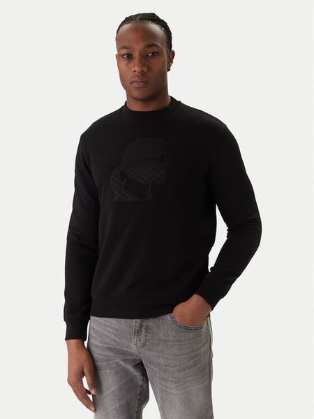 KARL LAGERFELD Bluza 705027 561910 Czarny Regular Fit. Czarne bluzy męskie KARL LAGERFELD, m, bez wzorów, z bawełny, bez kaptura. Za 417.99 zł.