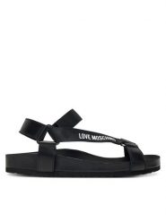 LOVE MOSCHINO Sandały JA16263G0MIA0000 Czarny. Czarne sandały damskie Love Moschino, bez wzorów, ze skóry, bez obcasa, na płaskiej podeszwie, bez zapięcia. Za 529.99 zł.
