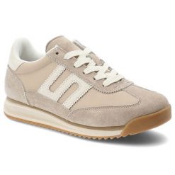 Sneakersy damskie Filippo, cholewka ze skóry naturalnej zamszowej i licowej wiązany fason z zabudowanym przodem sportowy design, beżowe, DP7686/26. Brązowe półbuty damskie Filippo, bez wzorów, ze skóry, sportowe, bez obcasa, bez zapięcia. Za 189.00 zł.