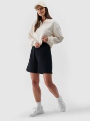 4F Spodenki dresowe damskie - czarne XXL. Czarne szorty sportowe damskie 4f, l, bez wzorów, z bawełny, sportowe. Za 69.99 zł.