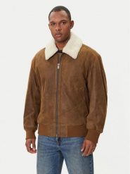 BOSS Kurtka skórzana Jonier 50547567 Beżowy Relaxed Fit. Brązowe kurtki męskie Boss, m, bez wzorów, ze skóry, bez kaptura. Za 2,459.00 zł.