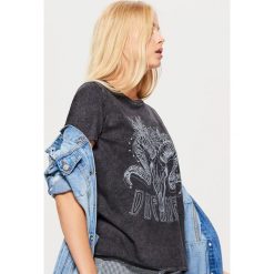 Koszulka w rockowym stylu - Szary. T-shirty damskie marki DOMYOS. W wyprzedaży za 29.99 zł.