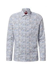 Finshley & Harding Męska koszula biznesowa - Easy Care Mężczyźni Slim Fit Bawełna biały|wielokolorowy|niebieski|brązowy wzorzysty, 43. Białe koszule męskie Finshley & Harding, m, bez wzorów, z bawełny, biznesowe, bez kołnierzyka, bez ramiączek. Za 229.95 zł.