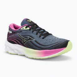 Buty do biegania damskie Mizuno Wave Skyrise 5 Roxy. Czarne obuwie sportowe damskie Mizuno, bez wzorów, do biegania, mizuno wave. Za 369.99 zł.