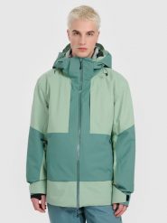 4F Kurtka narciarska membrana Dermizax 20000 męska - oliwkowa M. Brązowe kurtki męskie 4f, na zimę, m, bez wzorów, z materiału, bez kaptura. Za 1,499.99 zł.