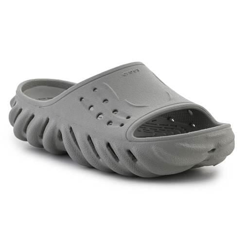 Klapki unisex Crocs Echo. Szare klapki damskie Crocs, bez wzorów, z materiału, bez obcasa. Za 362.00 zł.