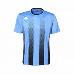 Jersey Kappa Bugo. Czarne koszulki sportowe męskie Kappa, bez wzorów, z jersey, bez kołnierzyka, bez ramiączek, do piłki nożnej. Za 180.00 zł.