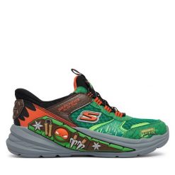 Sneakersy Skechers. Szare trampki i tenisówki chłopięce Skechers, bez wzorów, bez zapięcia. Za 269.99 zł.