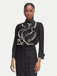 Elisabetta Franchi Koszula CA-210-67E2 Czarny Regular Fit. Czarne bluzki damskie Elisabetta Franchi, bez wzorów, bez kołnierzyka, bez ramiączek. Za 2,099.00 zł.