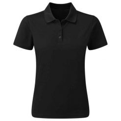 Damska Koszulka Polo Z Trwałego Materiału Barwionego Przędzą. Czarne koszulki sportowe damskie PREMIER, m, bez wzorów, z materiału, bez kołnierzyka, bez ramiączek, na fitness i siłownię. Za 102.99 zł.