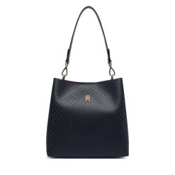 Torebka Tommy Hilfiger. Niebieskie torebki do ręki damskie Tommy Hilfiger, bez wzorów, klasyczne, bez dodatków. Za 649.99 zł.