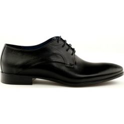 Czarne Półbuty pantofle do garnituru Badura 7589. Czarne eleganckie półbuty Badura, ze skóry, eleganckie, bez zapięcia. W wyprzedaży za 279.00 zł.