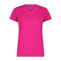 Koszulka damska turystyczna CMP 31T7666. Czerwone t-shirty damskie CMP, l, bez wzorów, sportowe, bez kołnierzyka. Za 176.50 zł.