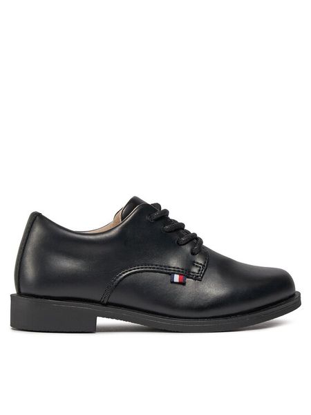 Tommy Hilfiger Półbuty Low Cut Lace Up Shoe T3B4-33174-1355 Czarny. Czarne półbuty chłopięce Tommy Hilfiger, bez wzorów, ze skóry, bez zapięcia. Za 209.99 zł.