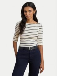 LAUREN RALPH LAUREN Bluzka 200P03723002 Beżowy Slim Fit. Brązowe bluzki damskie Lauren Ralph Lauren, m, bez wzorów, z bawełny, bez kołnierzyka, bez ramiączek. Za 329.99 zł.