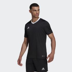 Koszulka piłkarska męska adidas Entrada 22 Jersey. Czarne koszulki sportowe męskie Adidas, m, bez wzorów, z jersey, bez kołnierzyka, bez ramiączek, do biegania. Za 61.00 zł.