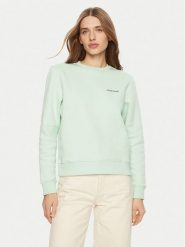 Guess Jeans Bluza W4YQ07 KC811 Zielony Regular Fit. Zielone bluzki damskie Guess Jeans, xxl, z aplikacjami, z bawełny, bez kaptura. Za 189.99 zł.
