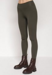 Ciemnozielone Klasyczne Legginsy z Regularnym Stanem Ralindia. Zielone legginsy sportowe damskie Born2be, l, bez wzorów, z jeansu, długie, na fitness i siłownię. Za 39.99 zł.