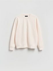 Bluza regular z bawełną - złamana biel. Bluzy męskie Reserved, l, bez wzorów, z bawełny, bez kaptura. Za 119.99 zł.