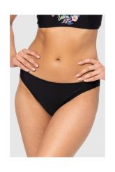 MOSCHINO Czarny dół od bikini z kwiecistym logo, Rozmiar S. Czarne bikini damskie MOSCHINO, s, bez wzorów. W wyprzedaży za 199.99 zł.