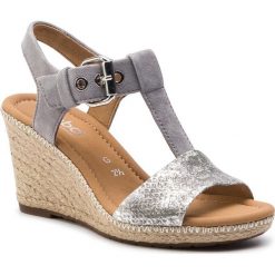 Espadryle GABOR - 22.824.60 Silb/Donkey. Szare klapki damskie marki Gabor, bez wzorów, z materiału. Za 449.00 zł.