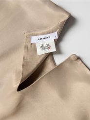 Bluzka z wiskozy - beżowy. Brązowe bluzki damskie Reserved, l, bez wzorów, z tkaniny, bez kołnierzyka, bez ramiączek. Za 139.99 zł.