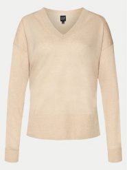 Gap Sweter 854769-02 Beżowy Relaxed Fit. Brązowe swetry damskie GAP, m, bez wzorów, z syntetyku, bez kołnierzyka, bez ramiączek, bez kaptura. Za 159.99 zł.