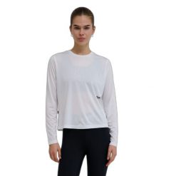 Damski jersey z długim rękawem Hummel Pulse. Białe koszulki sportowe damskie Hummel, bez wzorów, z jersey, bez kołnierzyka, bez ramiączek, na fitness i siłownię. Za 186.00 zł.