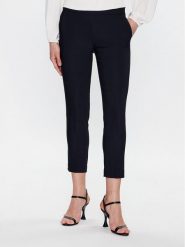 Morgan Spodnie materiałowe 211-PROSY.F Granatowy Slim Fit. Niebieskie spodnie materiałowe damskie Morgan, bez wzorów, z bawełny. Za 219.99 zł.