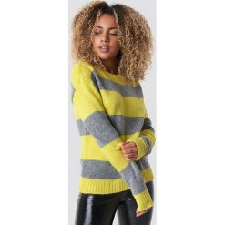 Trendyol Sweter Block Stripe Wide Neck - Yellow. Swetry damskie marki Trendyol. Za 121.95 zł.