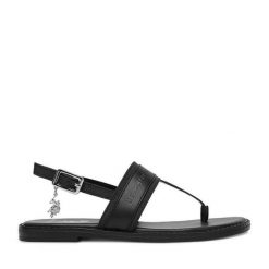 Sandały U.S. Polo Assn. Czarne sandały damskie U.S. Polo Assn., bez wzorów, bez obcasa, na płaskiej podeszwie, bez zapięcia. Za 219.99 zł.