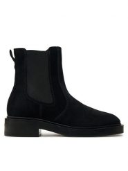 Gant Sztyblety Fallwi 29553724 Czarny. Czarne botki damskie GANT, ze skóry, bez obcasa, na płaskiej podeszwie, bez zapięcia. Za 499.99 zł.