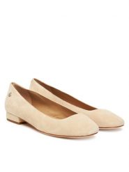 LAUREN RALPH LAUREN Baleriny Emellie 802974358001 Beżowy. Brązowe baleriny damskie Lauren Ralph Lauren, bez wzorów, ze skóry, bez obcasa. Za 499.99 zł.