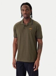 Aeronautica Militare Polo 261PO1308UP00082 Khaki Regular Fit. Brązowe koszulki polo męskie Aeronautica Militare, l, bez wzorów, z bawełny, bez ramiączek. Za 279.99 zł.