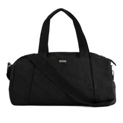 Materiałowa torba sportowa Solier SM05 Shala - czarny. Czarne torby podróżne damskie bez wzorów, z materiału, sportowe, duże. Za 76.99 zł.