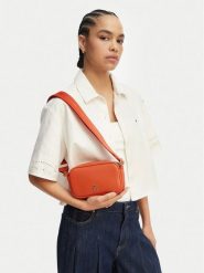 Tommy Hilfiger Torebka Th Logotape Camera Bag AW0AW18741 Pomarańczowy. Brązowe torebki do ręki damskie Tommy Hilfiger, bez wzorów, ze skóry, bez dodatków. Za 409.99 zł.