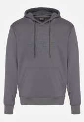 Szara Bluza z Bawełną Kapturem i Sznurkami Amatusa. Szare bluzy męskie Born2be, m, bez wzorów, z bawełny, z kapturem. Za 99.99 zł.