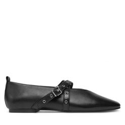 Baleriny Tommy Jeans. Czarne baleriny damskie Tommy Jeans, bez wzorów, z jeansu, bez obcasa. Za 235.99 zł.