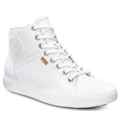 Buty do chodzenia damskie Ecco Soft 7 Ladies. Białe obuwie sportowe damskie ecco, bez wzorów, z jeansu, trekkingowe. Za 862.00 zł.