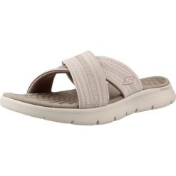 Sandały SKECHERS GO WALK FLEX Beżowy. Brązowe sandały damskie Skechers, bez wzorów, z materiału, bez obcasa, bez zapięcia. Za 174.99 zł.